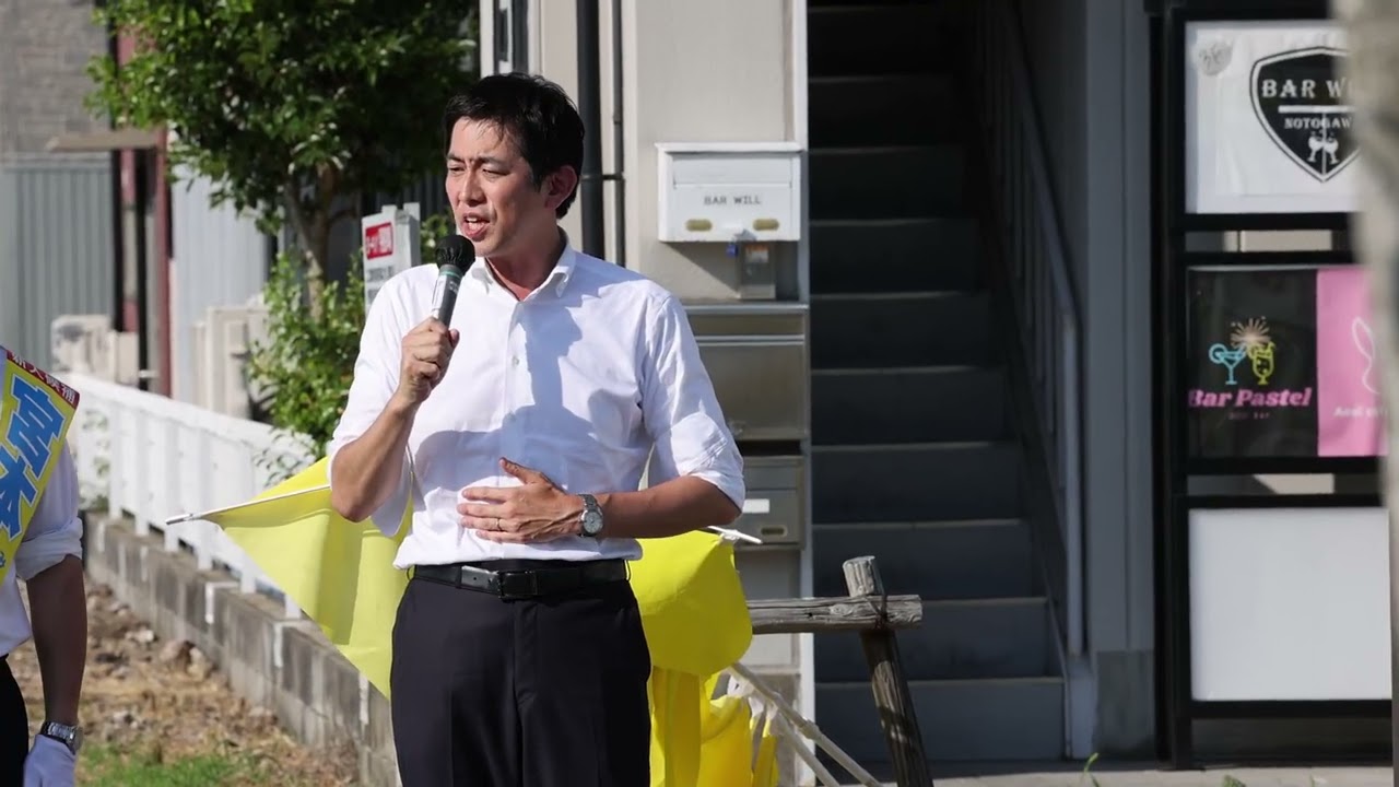 衆議院議員 元経済安保担当大臣 小林鷹之さん　街頭演説 能登川駅（２）