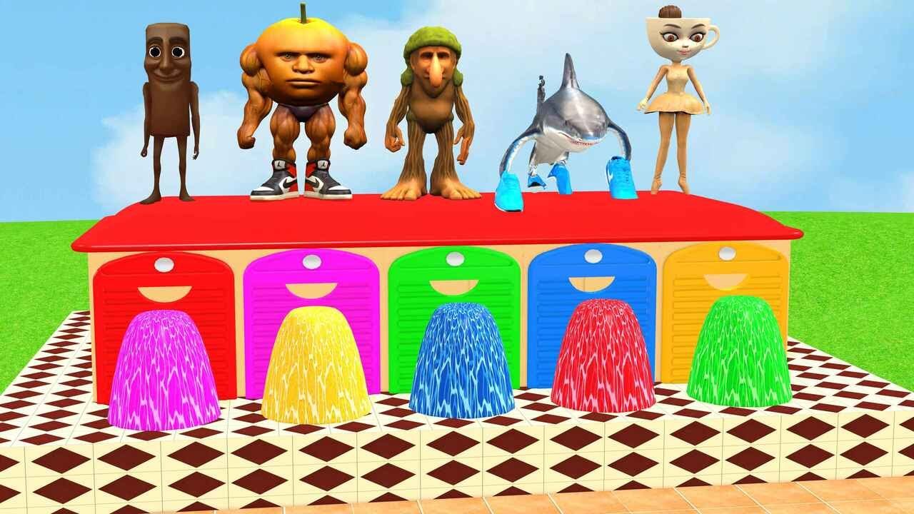 Long Slide Game With Cow Elephant Gorilla Hippopotamus Tiger 3d Animal Game Funny 3d Animals