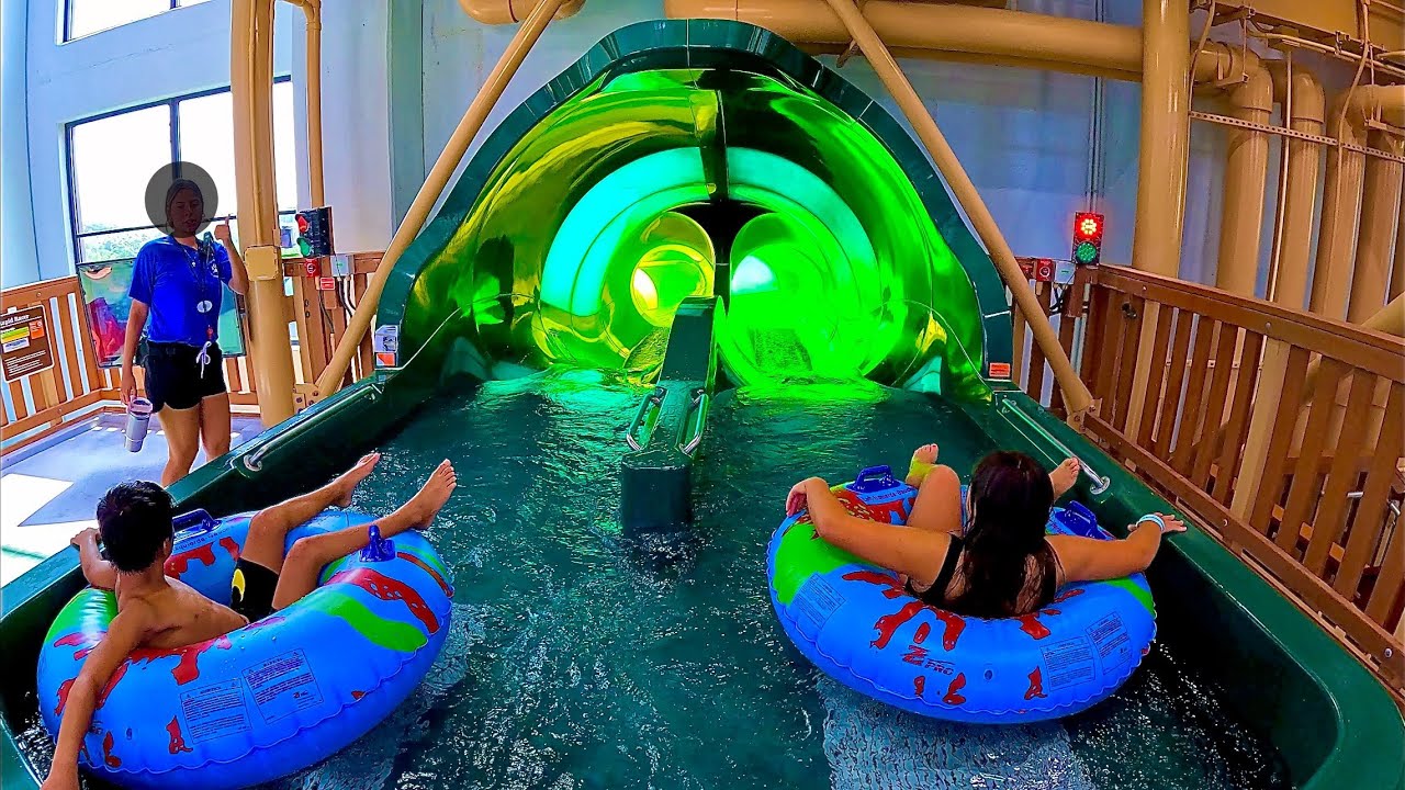 Dueling Rapid Racer Water Slide at Great Wolf Lodge, Perryville, USA