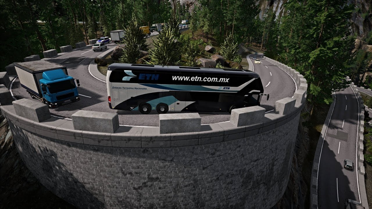 Fernbus Simulator | Subida con Curvas Peligrosas | ETN Neoplan Skyliner