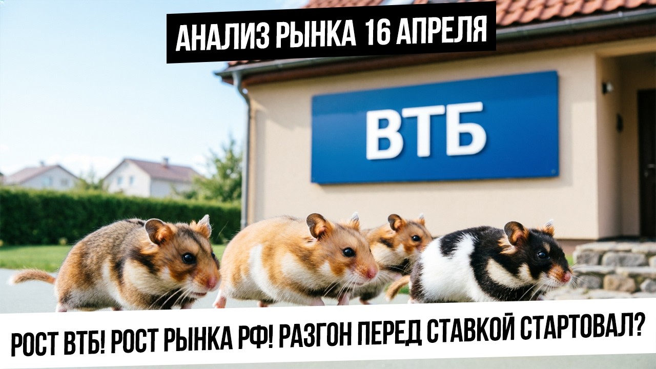Анализ рынка 16 апреля. Ралли перед ставкой началось? Рост ВТБ на оптимистах. Металлы пойдут вниз?