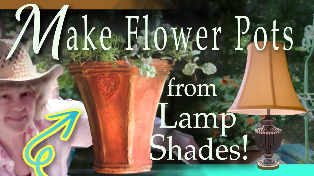Thrift Flip: Lampshades into  Flower Pots! #Upcycle and #Repurposed Furniture; Lampshades