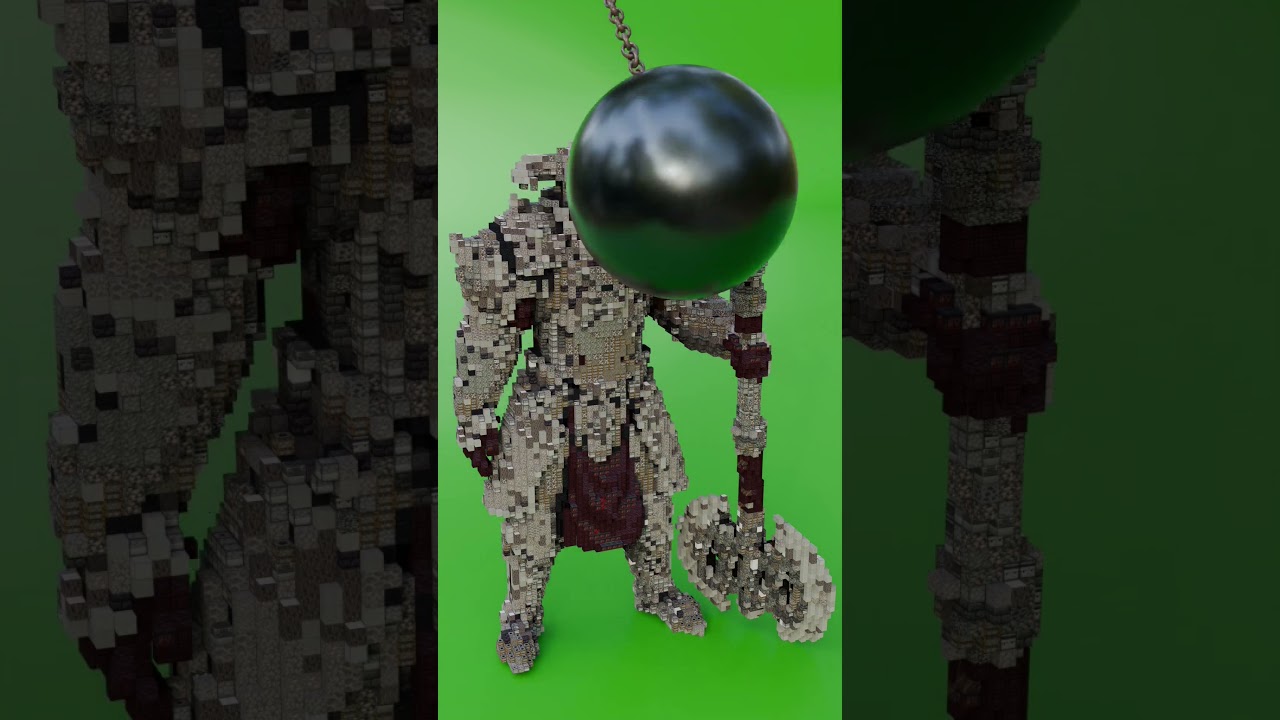 Satisfying Partition of a Large Warrior Block Build #minecraftshorts