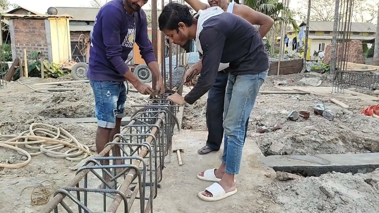 Gered beam reinforcement working process | building construction working process 