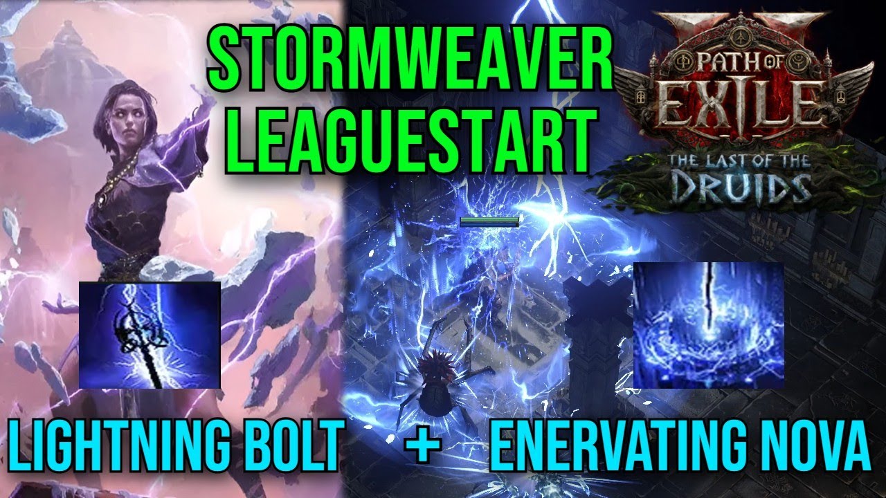 (NERFED) Path of Exile 2 - Lightning Bolt + Enervating Nova Stormweaver 0.4 Leaguestart Build Guide