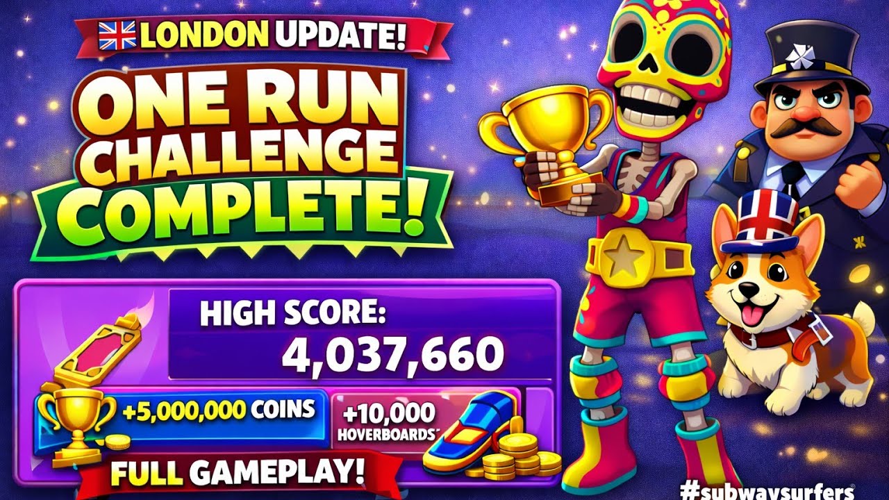 ONE RUN CHALLENGE COMPLETE in Subway Surfers London Update 🇬🇧🔥 Full Gameplay