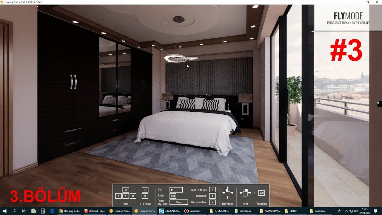 SKETCHUP YATAK ODASI TASARIMI 3.BÖLÜM