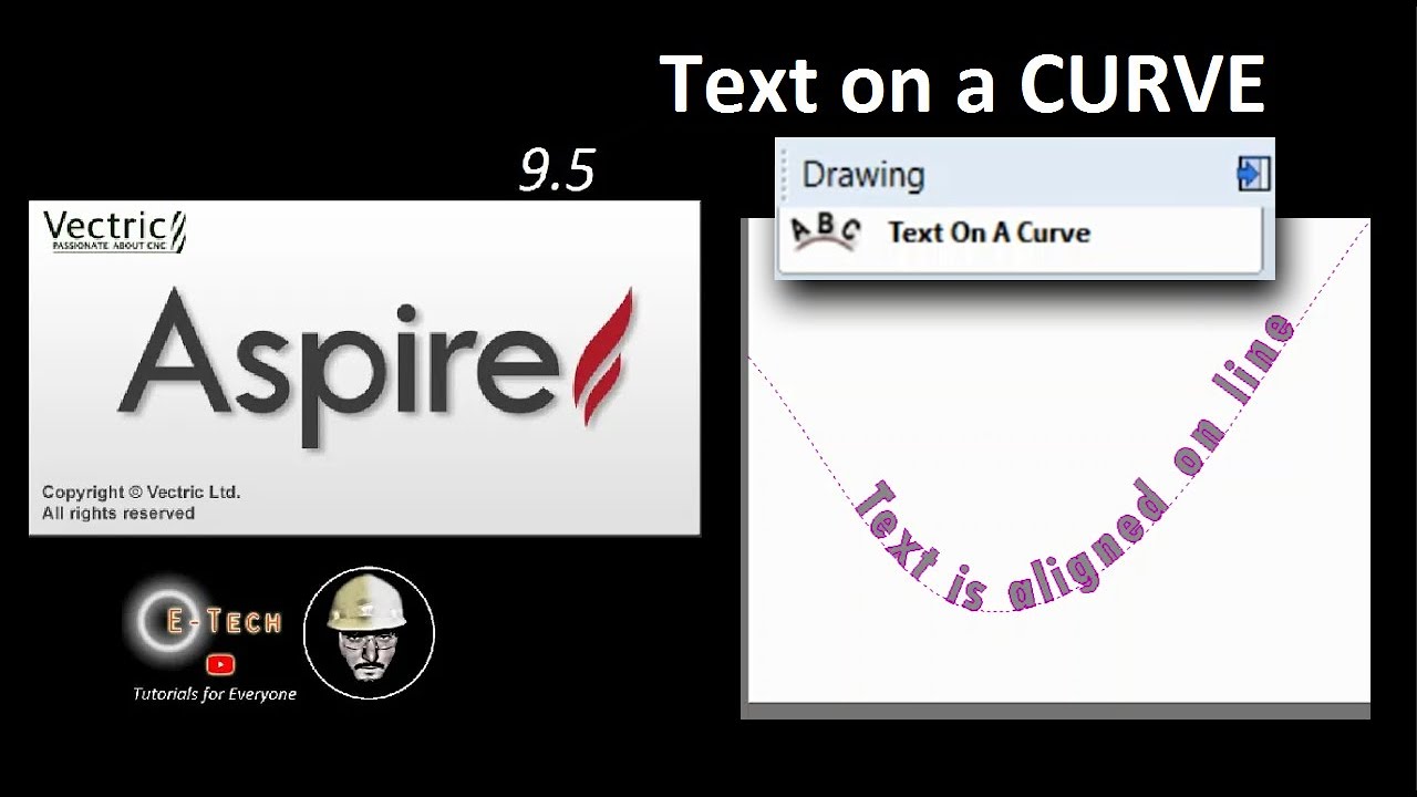 Aspire 9.5- TEXT on a CURVE | CNC Wood carving software