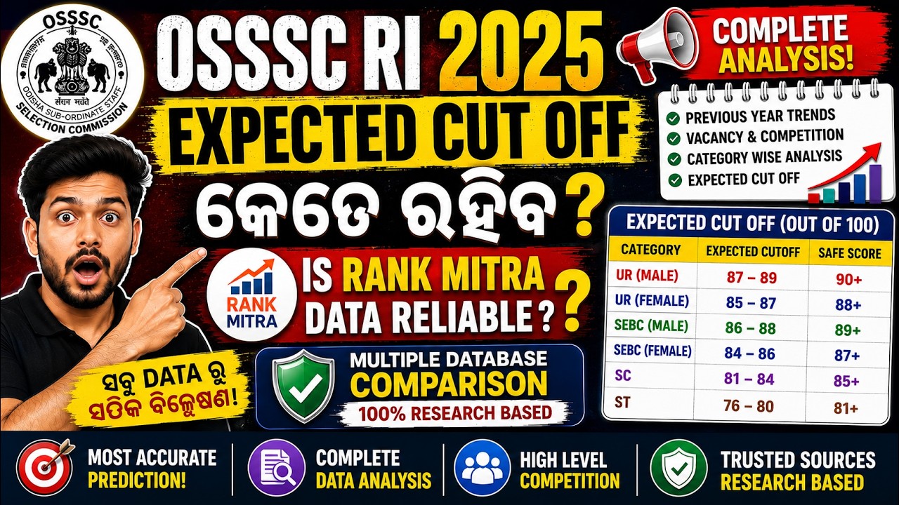 OSSSC CRE 2025 Expected Cut Off | RI, ARI, AMIN Category-Wise Safe Score