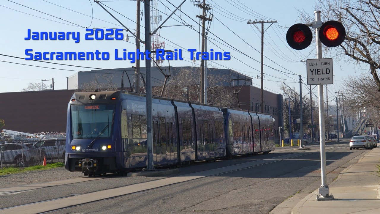Sacramento Light Rail Trains Compilation Of January 2026 & Gold Line MOW Construction