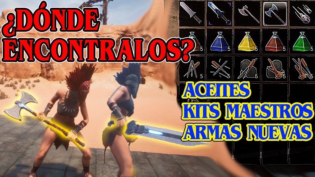 CONAN EXILES | Como conseguir los NUEVOS ACEITES, ARMAS y KIT´s MAESTROS | Highlights 37