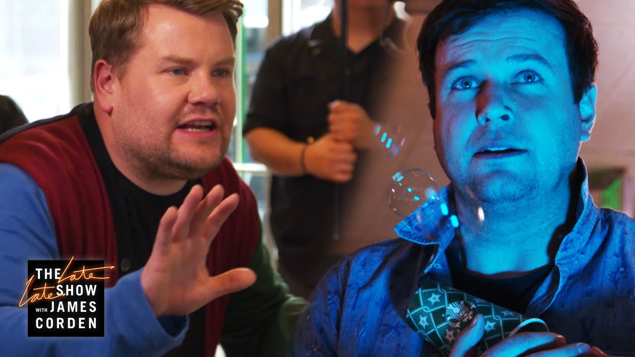 James Corden Turns a Starbucks Into a Movie Set w/ Taran Killam