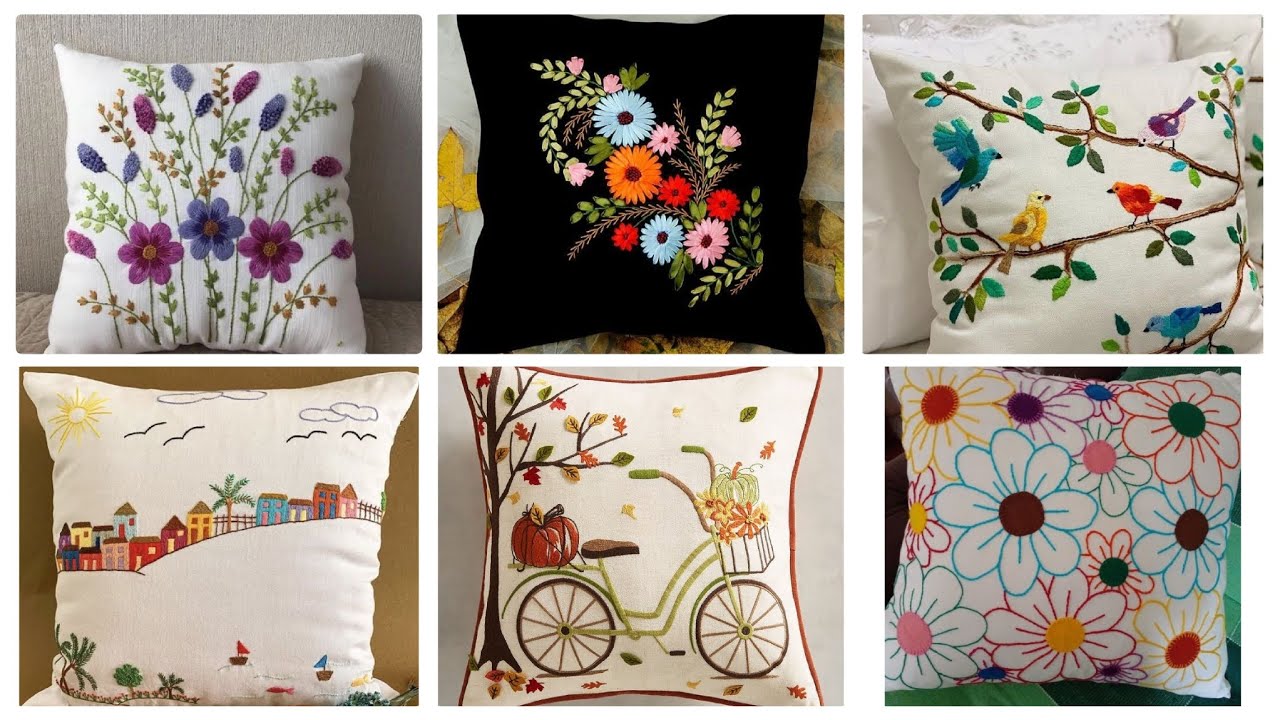 Cushion cover embroidery design ideas/