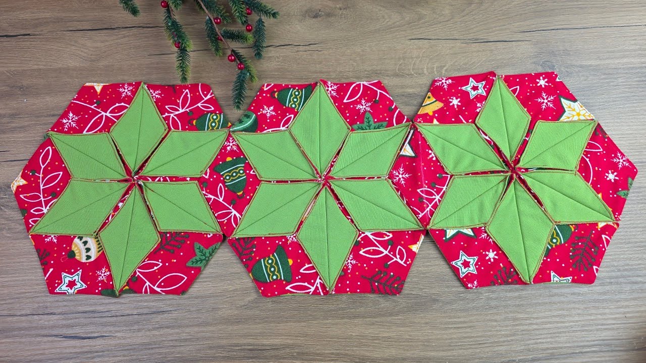 Christmas Star Table Runner &ndash; Festive Patchwork Sewing Project