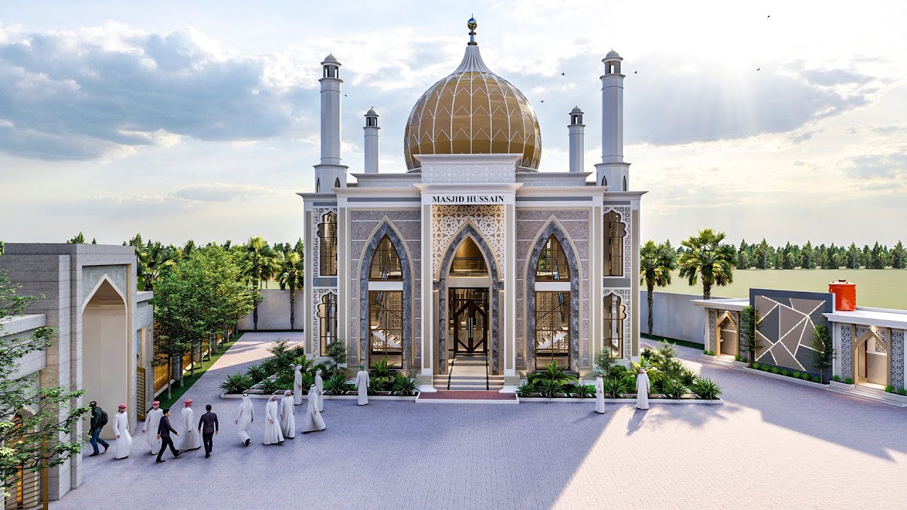 Desain masjid mewah dua lantai