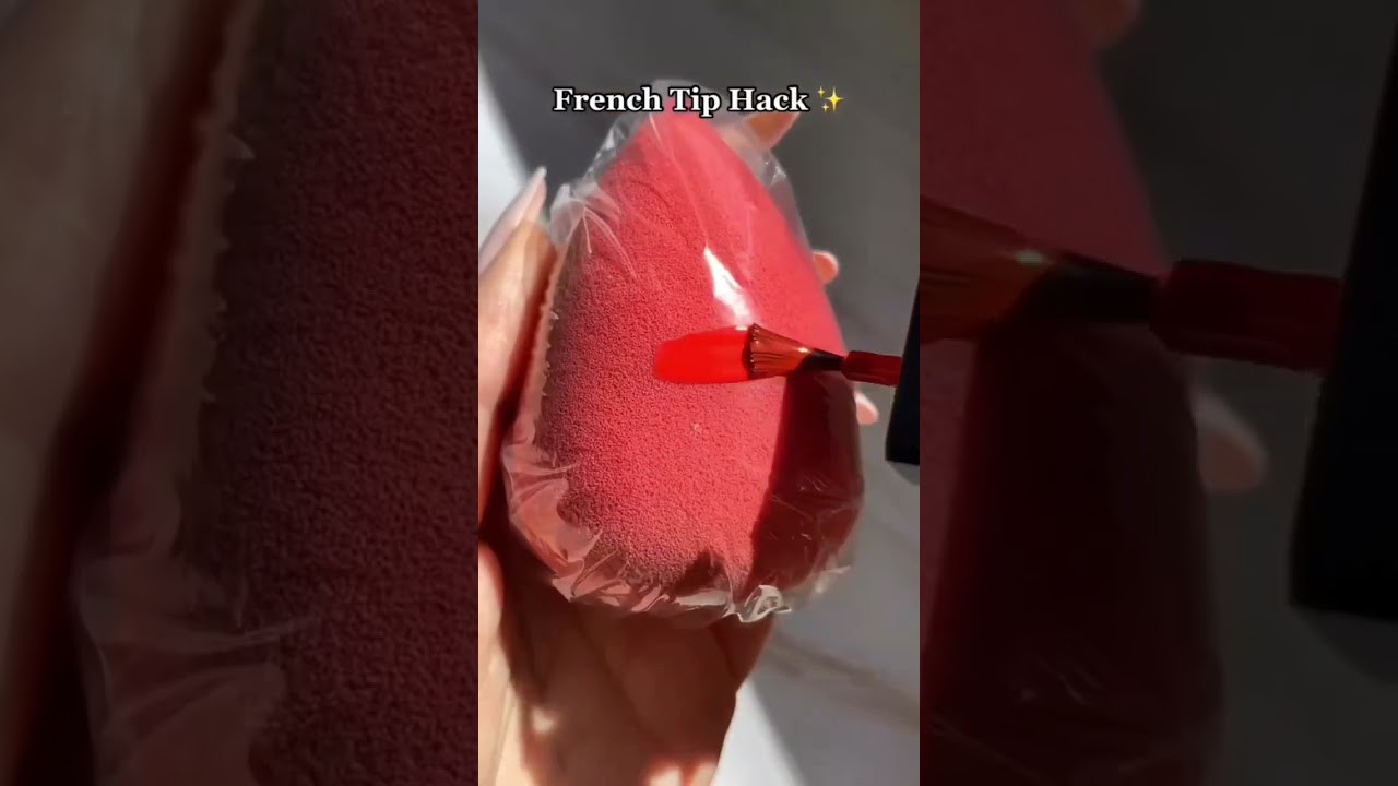 Beauty blender French tips hacks 🫶✨💅🦋#youtube #angeldevilvlog #shorts #nailart #hacks #beautytips