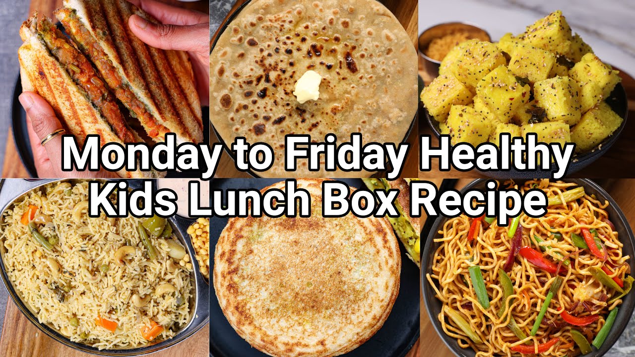 Monday 2 Friday Healthy Kids Lunch Box Recipes | One Week Kids School Tiffin Box Recipe Ideas