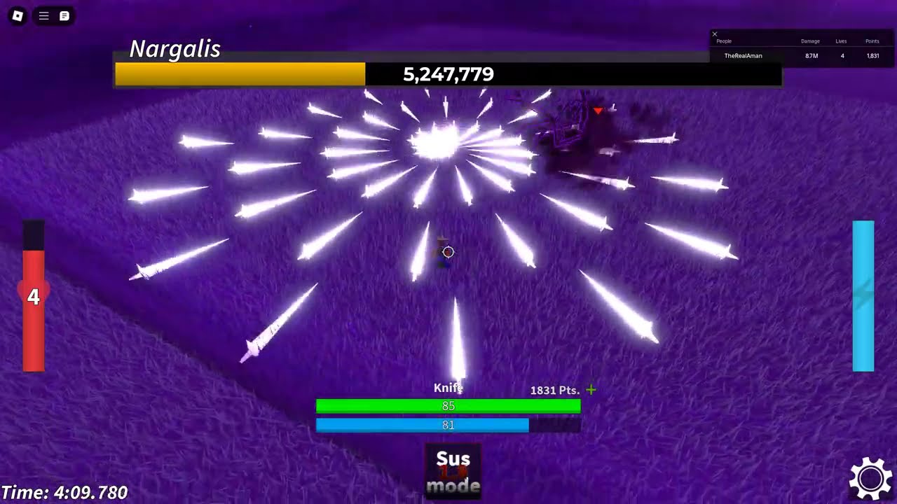 roblox Skill based boss fights - Nargalis solo completion as Knife (outdated)