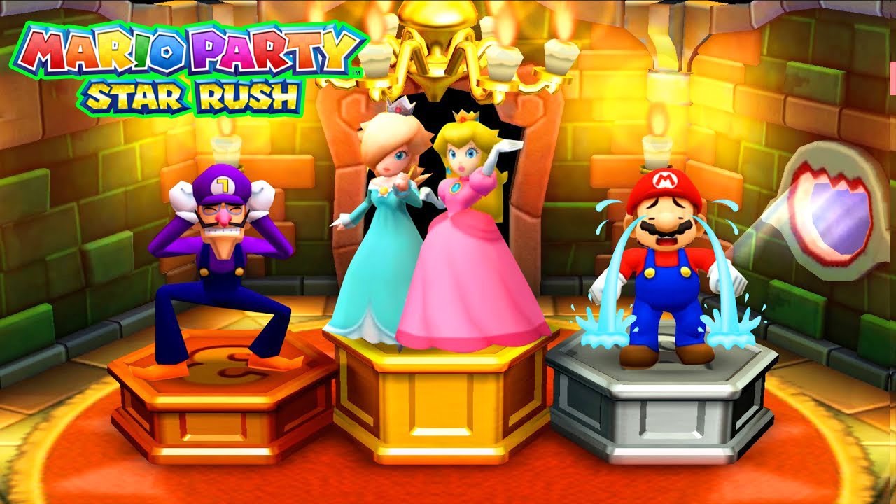 Mario Party Star Rush - Peach vs Mario vs Rosalina vs Waluigi (Master CPU)
