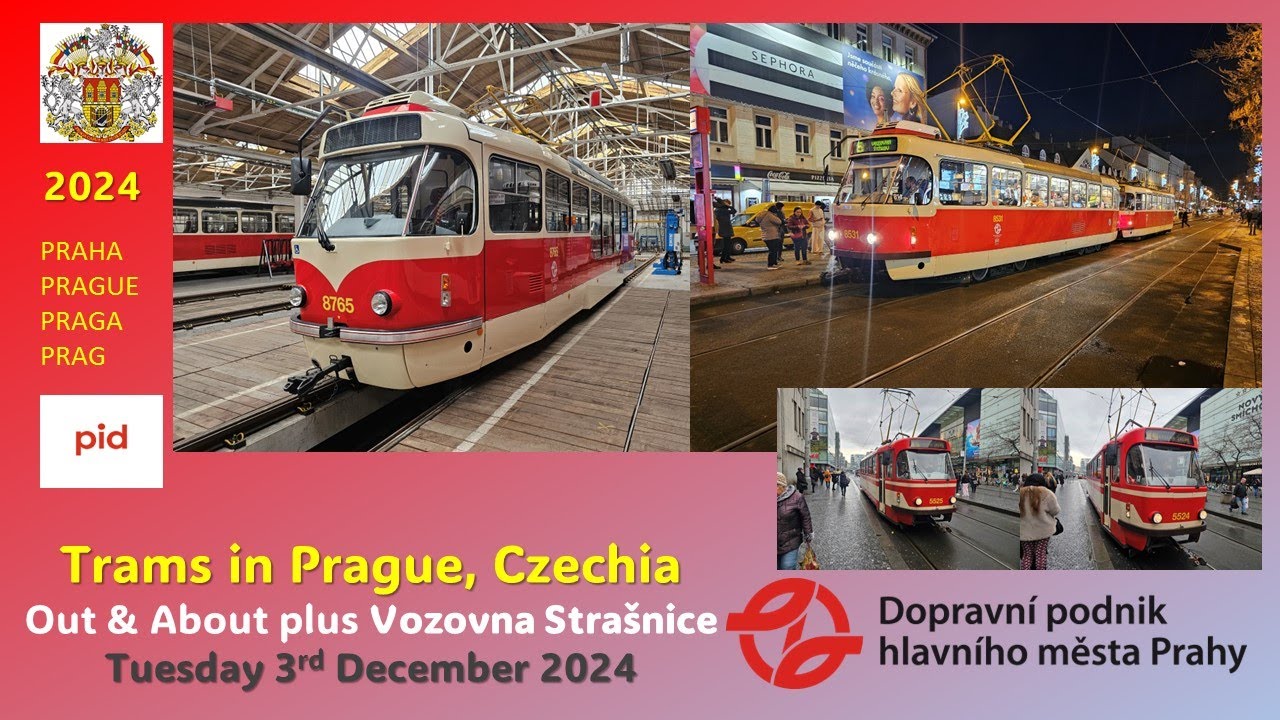 Prague, Czechia: Out and about in Prague and Vozovna Strasnice on Tuesday 3rd December 2024