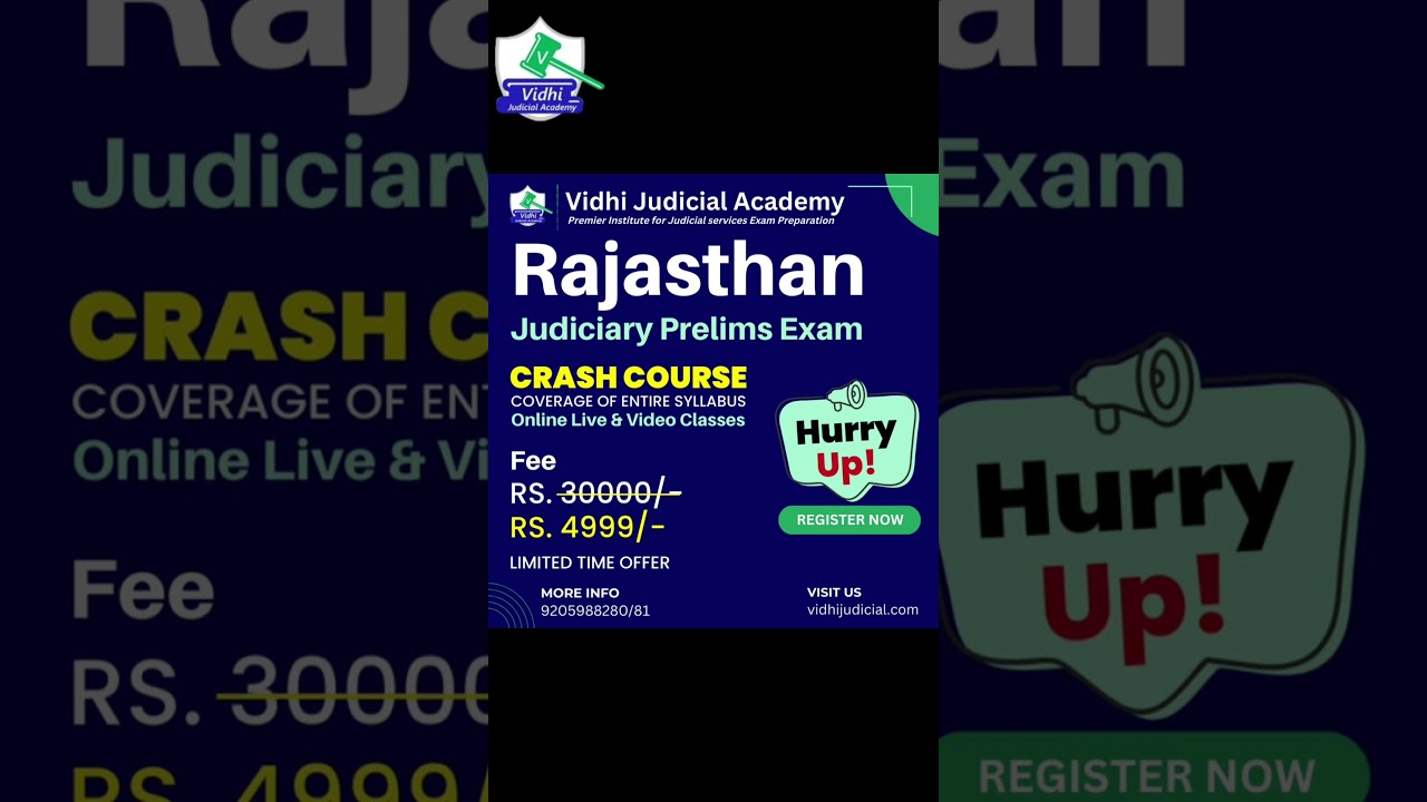 Rajasthan Judiciary Services 2024 Notification OUT ICrash Course launched I#cji #judiciary #prelims