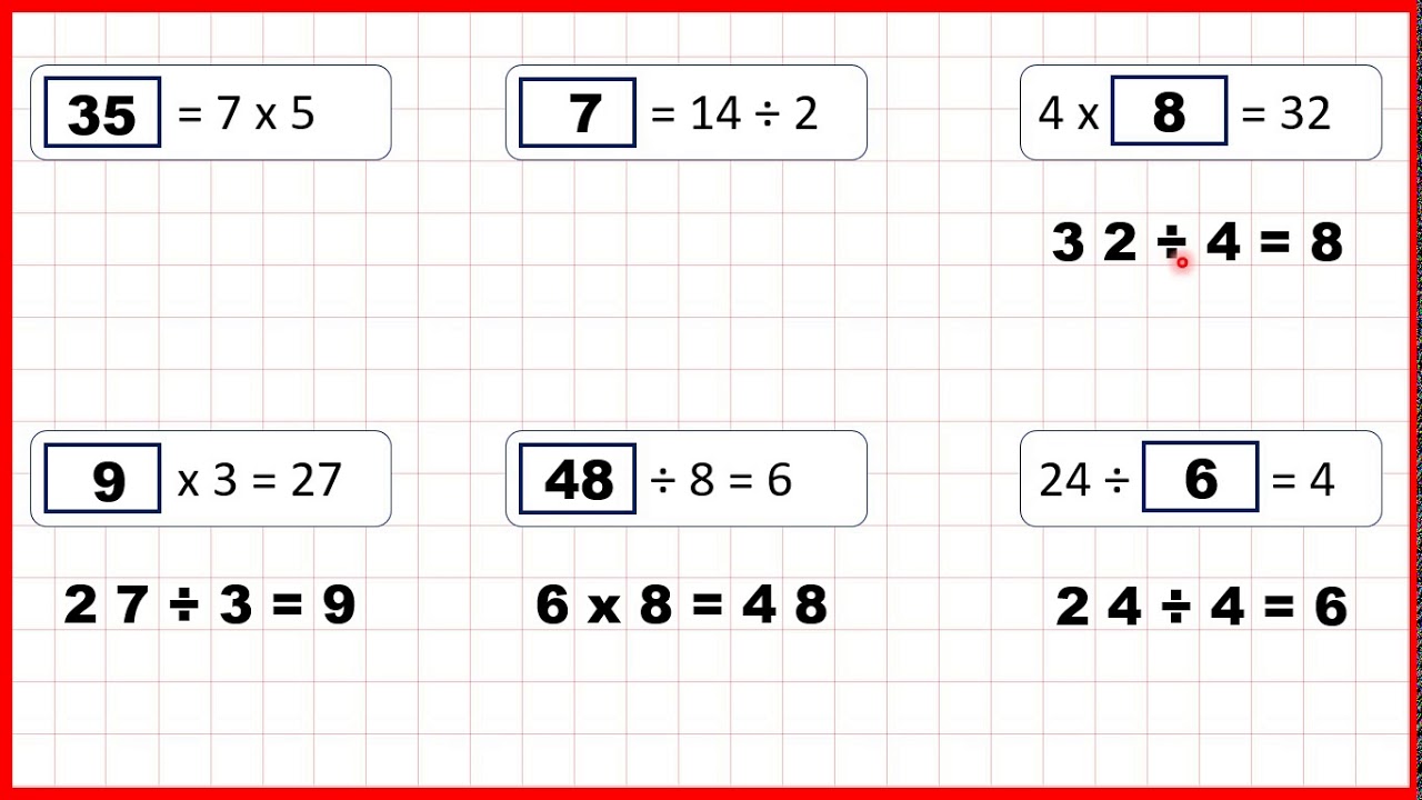 Solve missing number problems for multiplication and division  | Division | Year 3