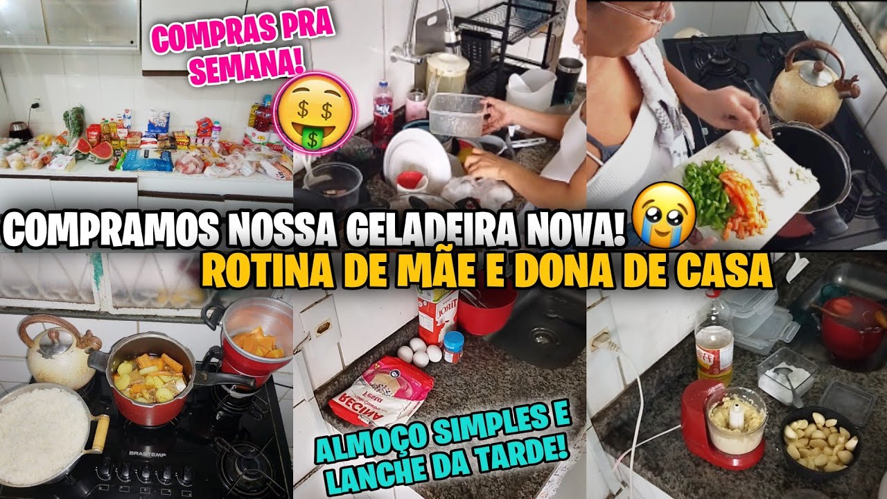 COMPRAMOS NOSSA GELADEIRA NOVA🙏🥹 COMPRAS PRA SEMANA/ROTINA DE CASA/ALMOÇO SIMPLES+LANCHE DA TARDE ❤️