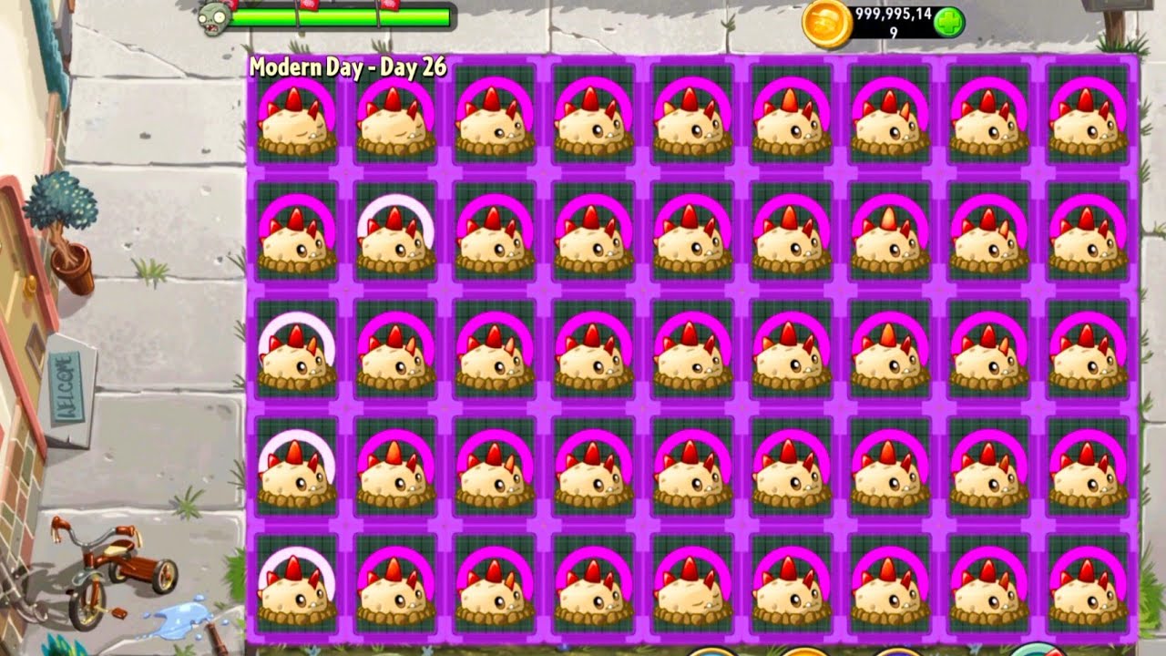 Plants Vs zombies 2 Primal Potato Mine Vs All Zombies Gameplay Challenge | Pvz 2 Modern Day Gameplay