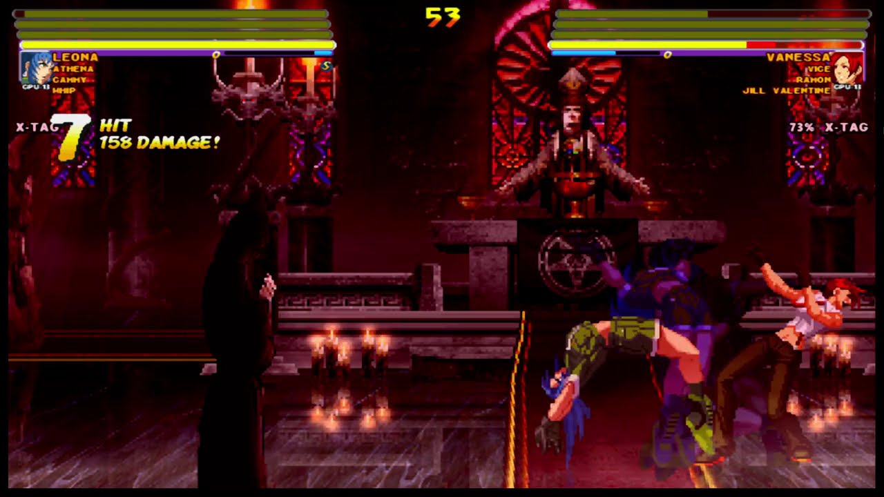 [4K] MUGEN: R, ETB – Athena, Cammy, Whip, Leona vs Jill Valentine, Vanessa, Vice, Ramon