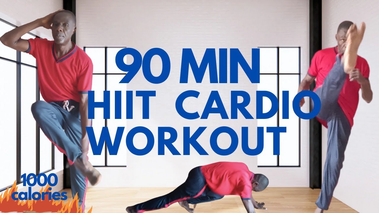 90 Min HIIT Cardio Workout/Full Body/No Equipment/Fat Burn/At Home.