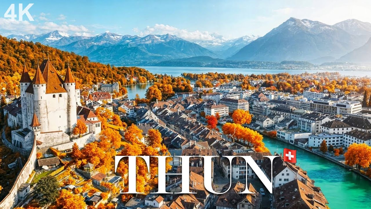 A Perfect Autumn Evening in Thun, Switzerland | Walking Tour 4K