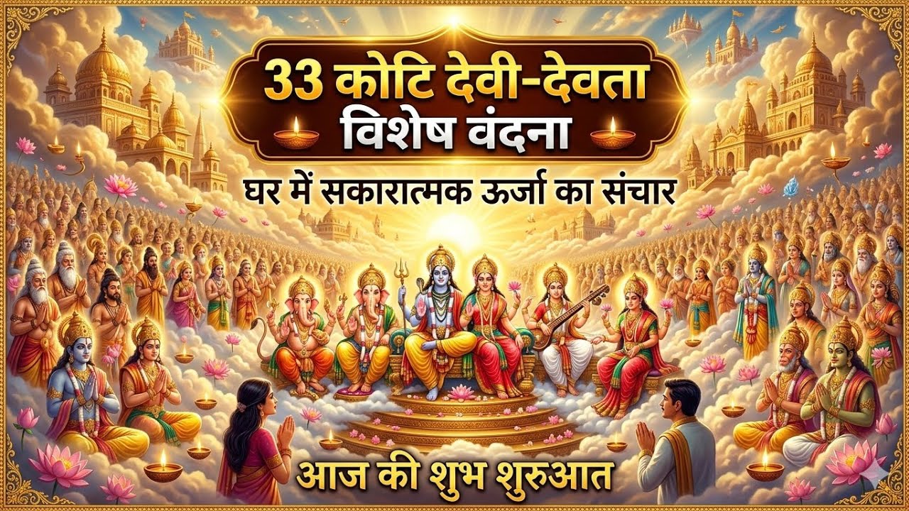 🚩 घर में सकारात्मक ऊर्जा का संचार | 33 कोटि देवी-देवता विशेष वंदना | आज की शुभ शुरुआत 🚩All Gods Stut