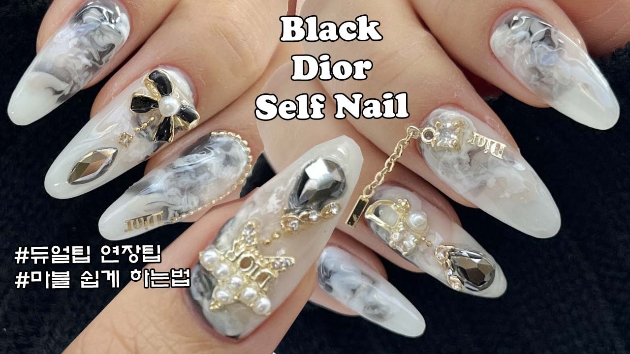 [sub]Dior nail / мраморные учебные ногти / двойной совет расширение /
