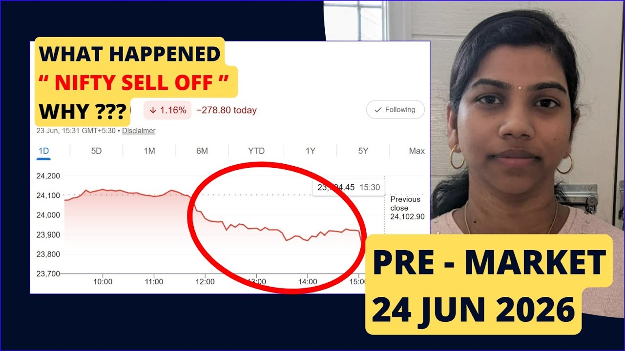 Global Selloff Why ? vs GIFT Nifty Bounce! Trap or Recovery? #nifty Pre Market report 24 June 2026