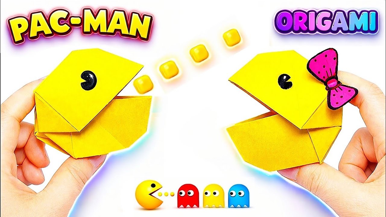 Origami Paper PAC-MAN 🤗|How to make paper moving toy✨||Easy Paper Craft|Origami Craft World 