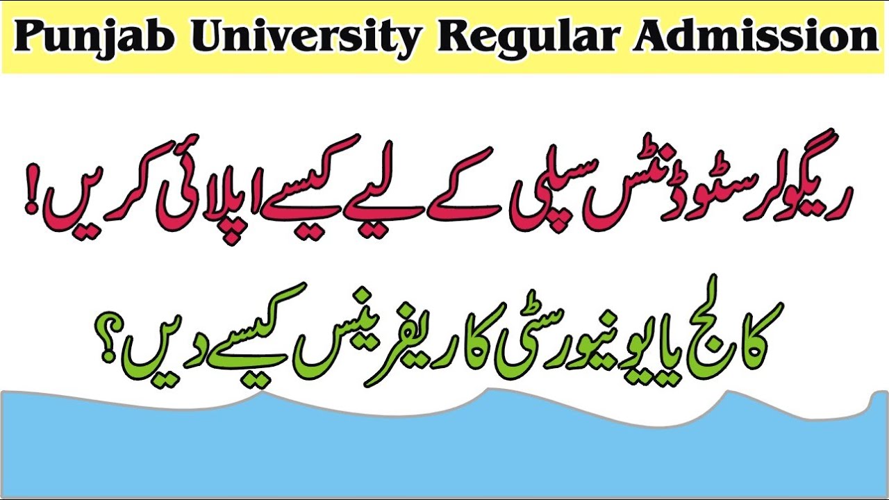 How to fill Punjab University regular student supply admission form