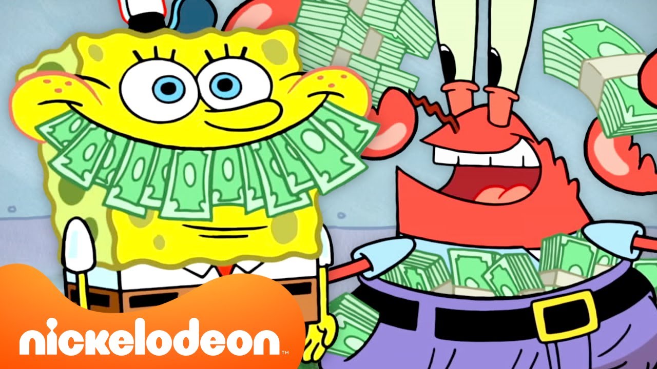SpongeBob | Mr. Krabs BADET 60 Minuten lang im Geld 💸  | Nickelodeon Deutschland