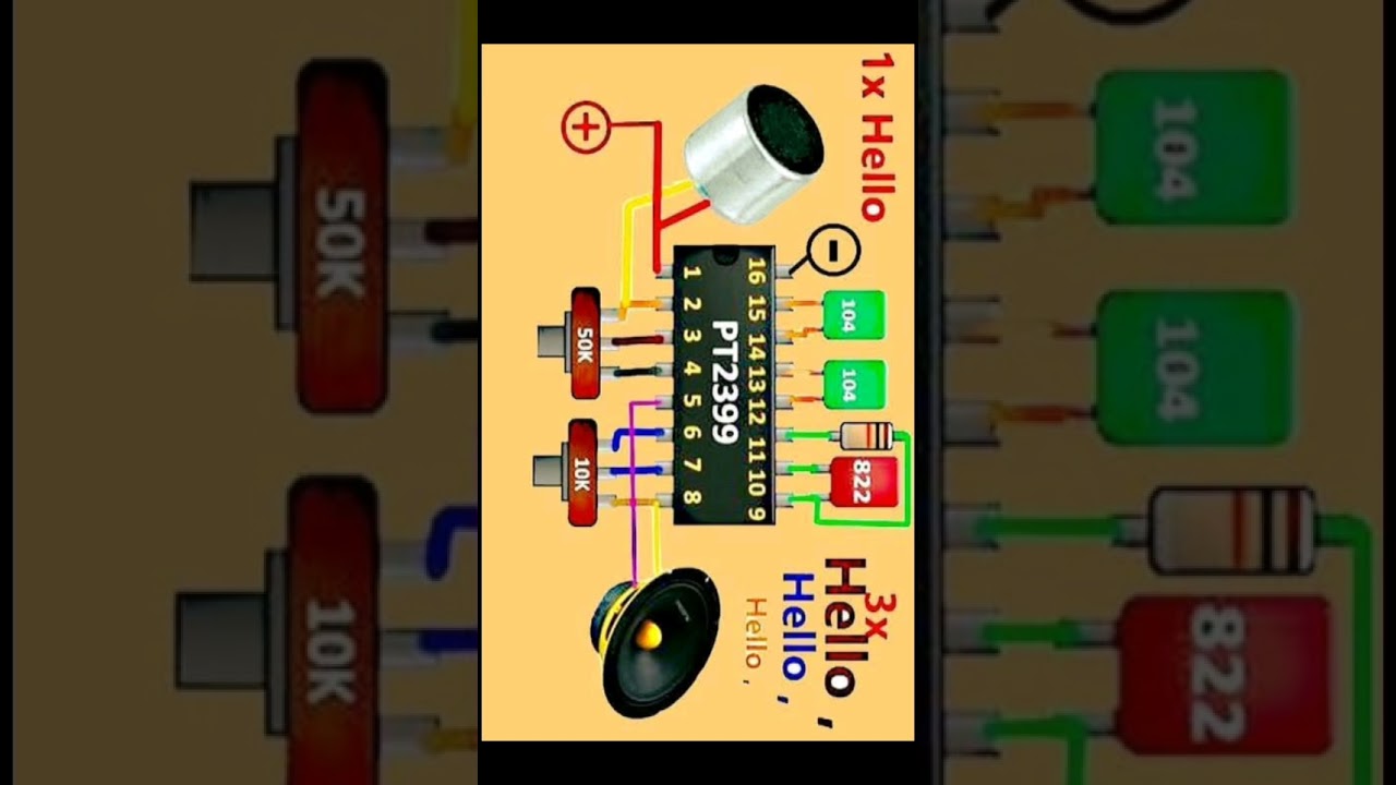 Digital delay Echo Circuit  micro phone || The PT2399 16pin IC