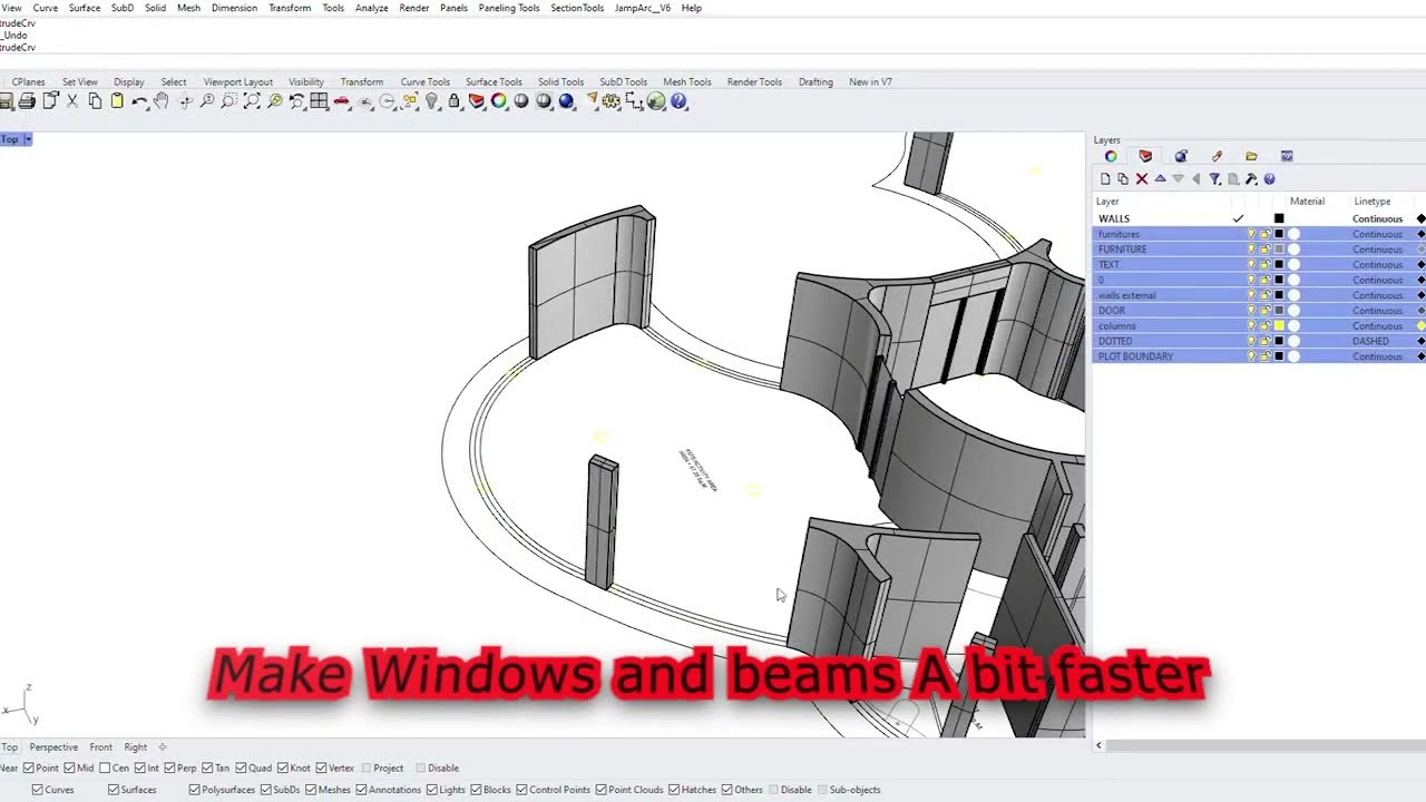 Rhino tips and tricks #001 Fast window and walls making