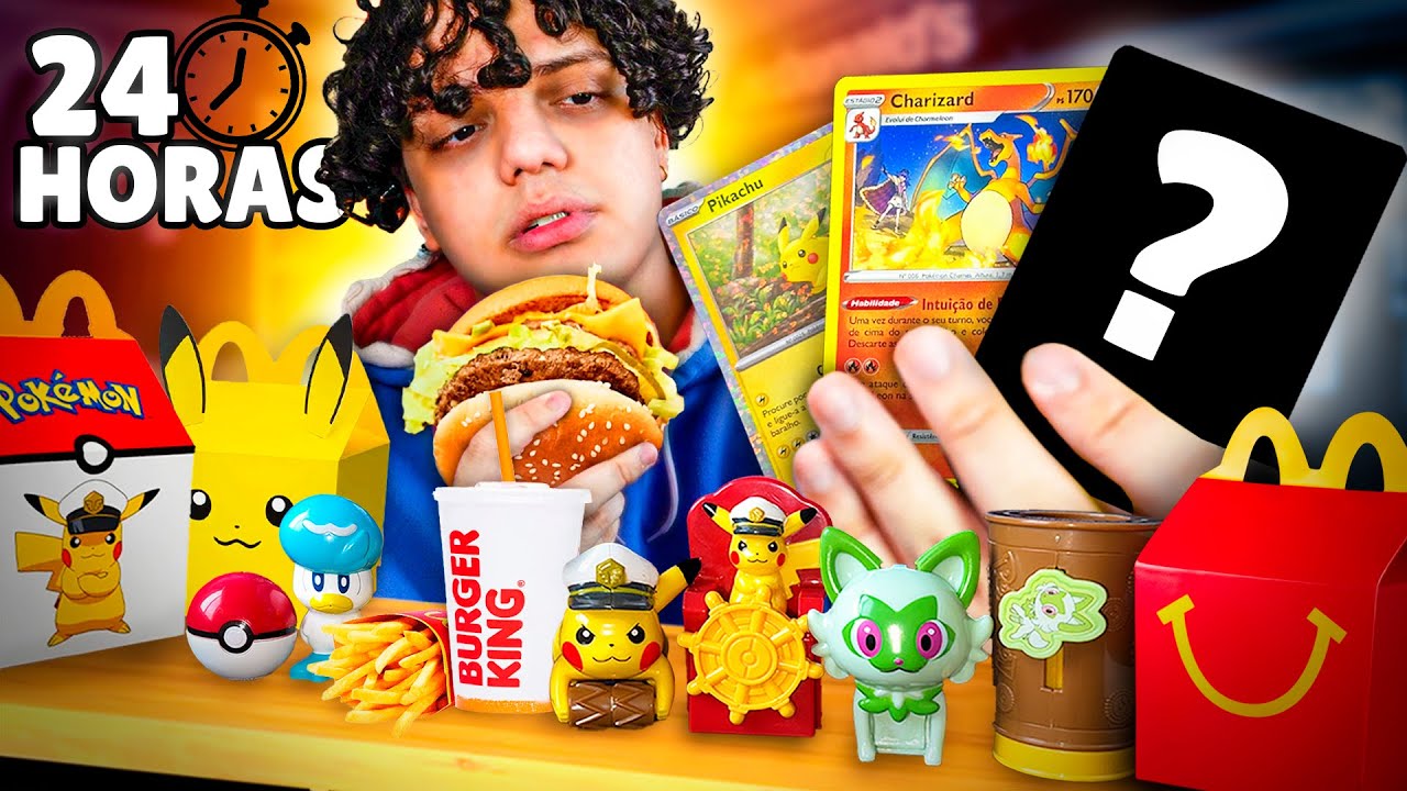 24 HORAS COMENDO SÓ MC LANCHE ATÉ COMPLETAR ESSA COLEÇÃO POKEMON