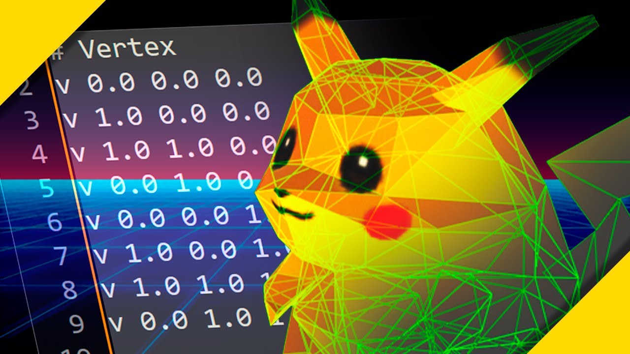 Model&eacute; un Pikachu 3D usando Bloc de Notas