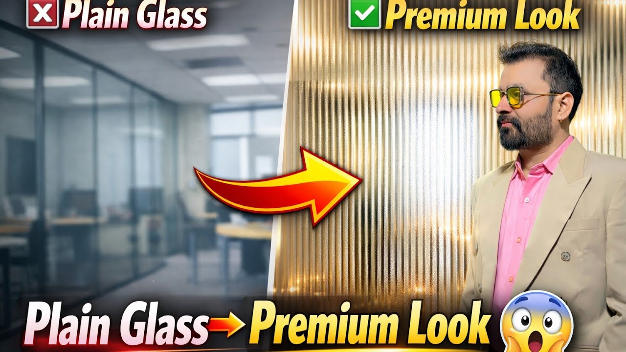 Fluted film for glass #viralreels #tintedglass #glassfilm #glassprotection #glasspainting