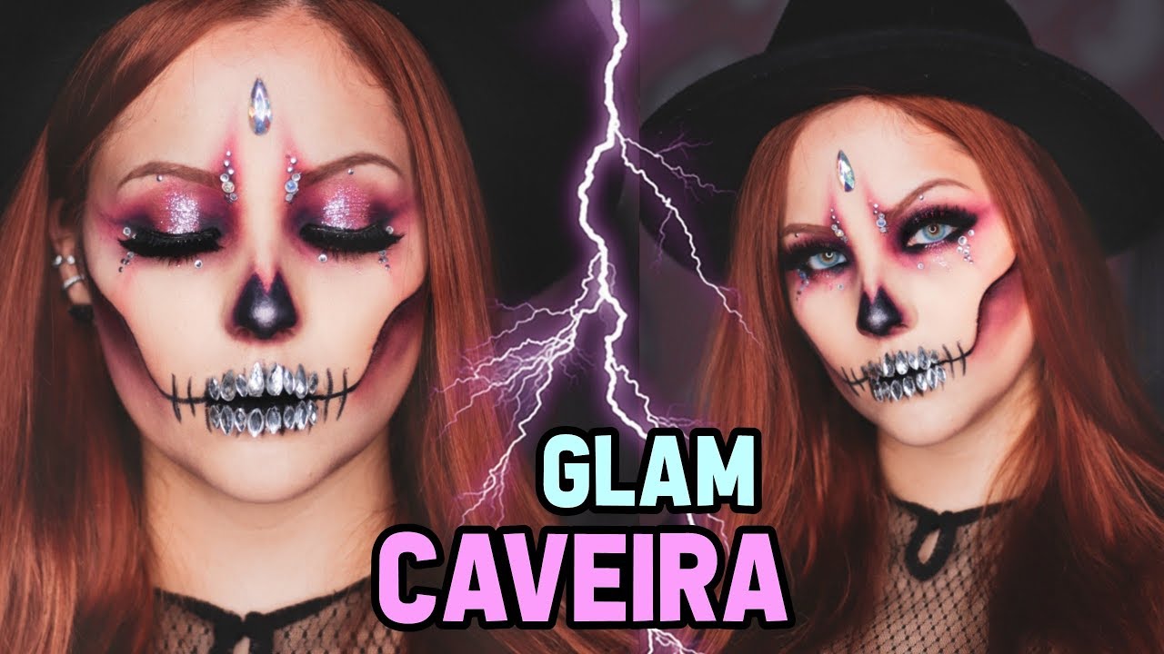 MAKE CAVEIRA GLITTER - HALLOWEEN - Gabriela Capone