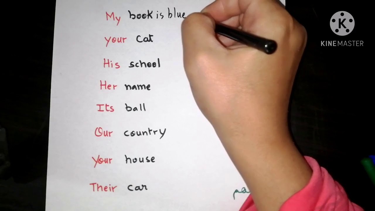 الإنجليزية للمبتدئين. الدرس الحادي عشر :ضمائر الملكية=possessive adjectives