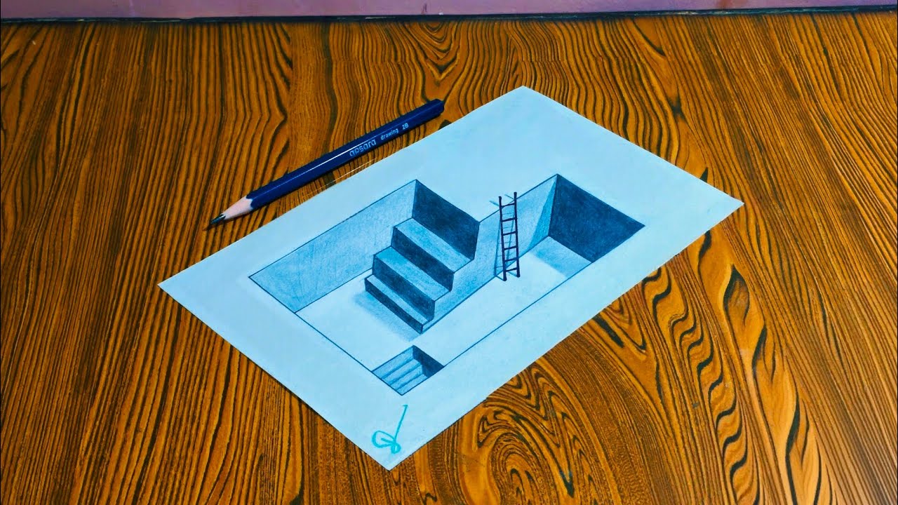 3d drawing Deep effect 🔰3d Art very easy 3D Art on paper beginner 3d illusion 3d video #art #drawing