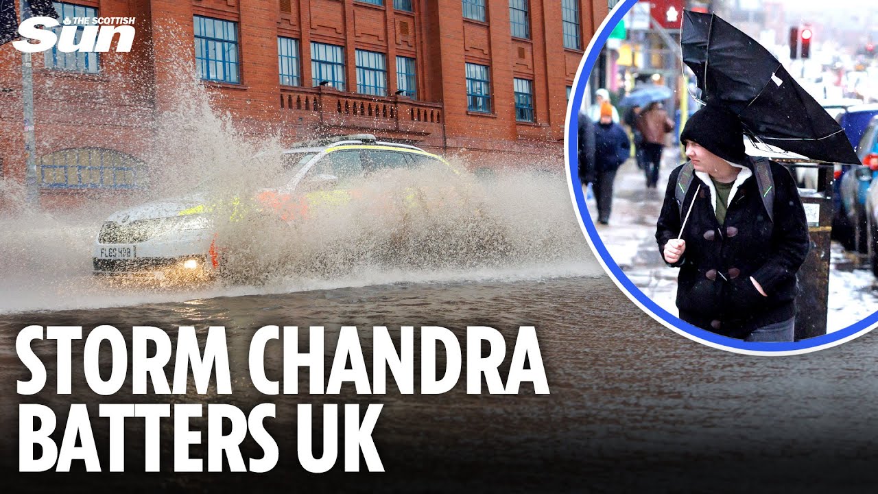 Storm Chandra BATTERS Scotland with wind, rain and snow - flights cancelled & travel chaos