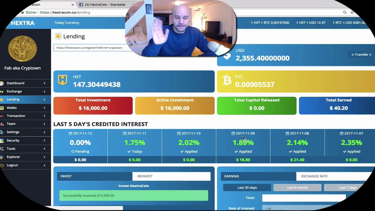 Hextracoin Lending 16K and awesome News