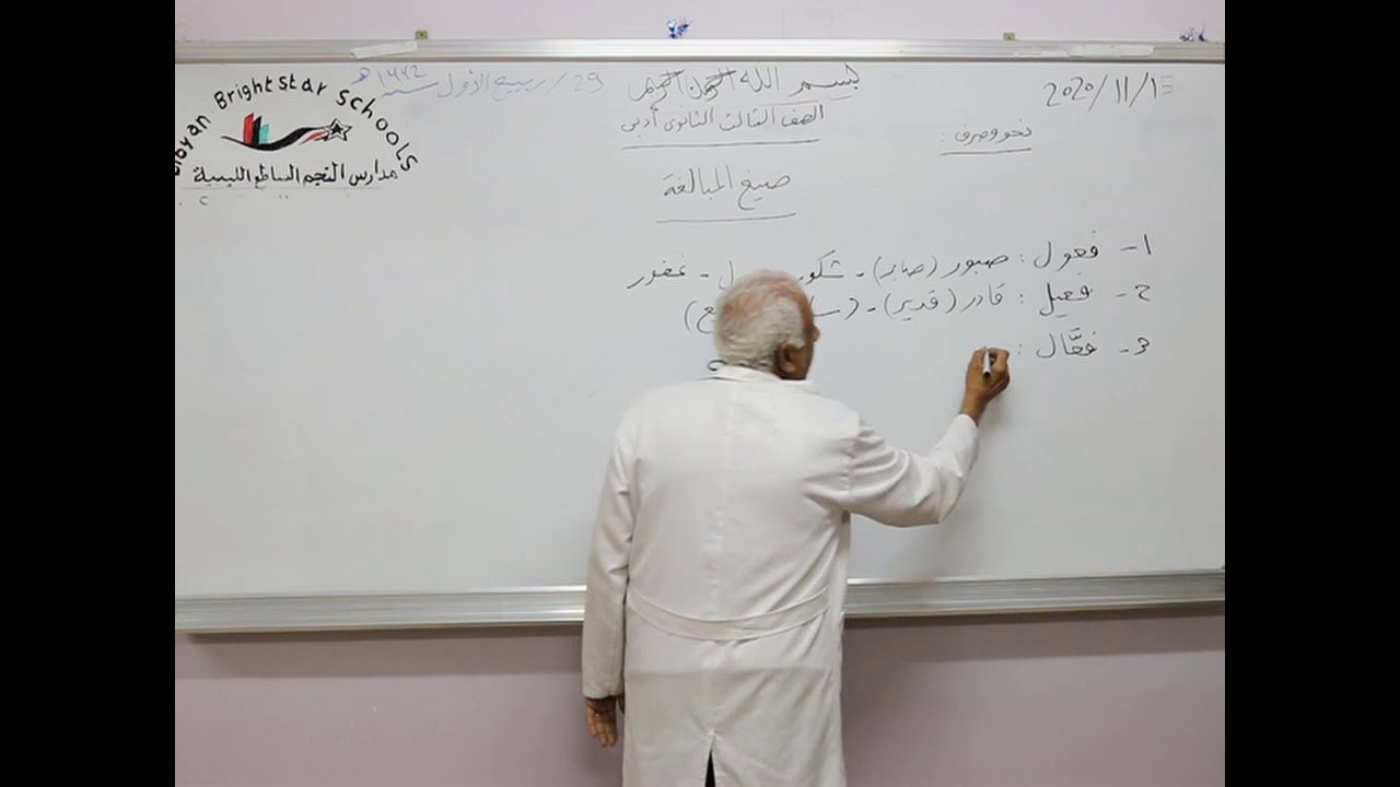 مادة اللغة العربية للصف الثالث الثانوي الأدبي/   درس صيغ المبالغة