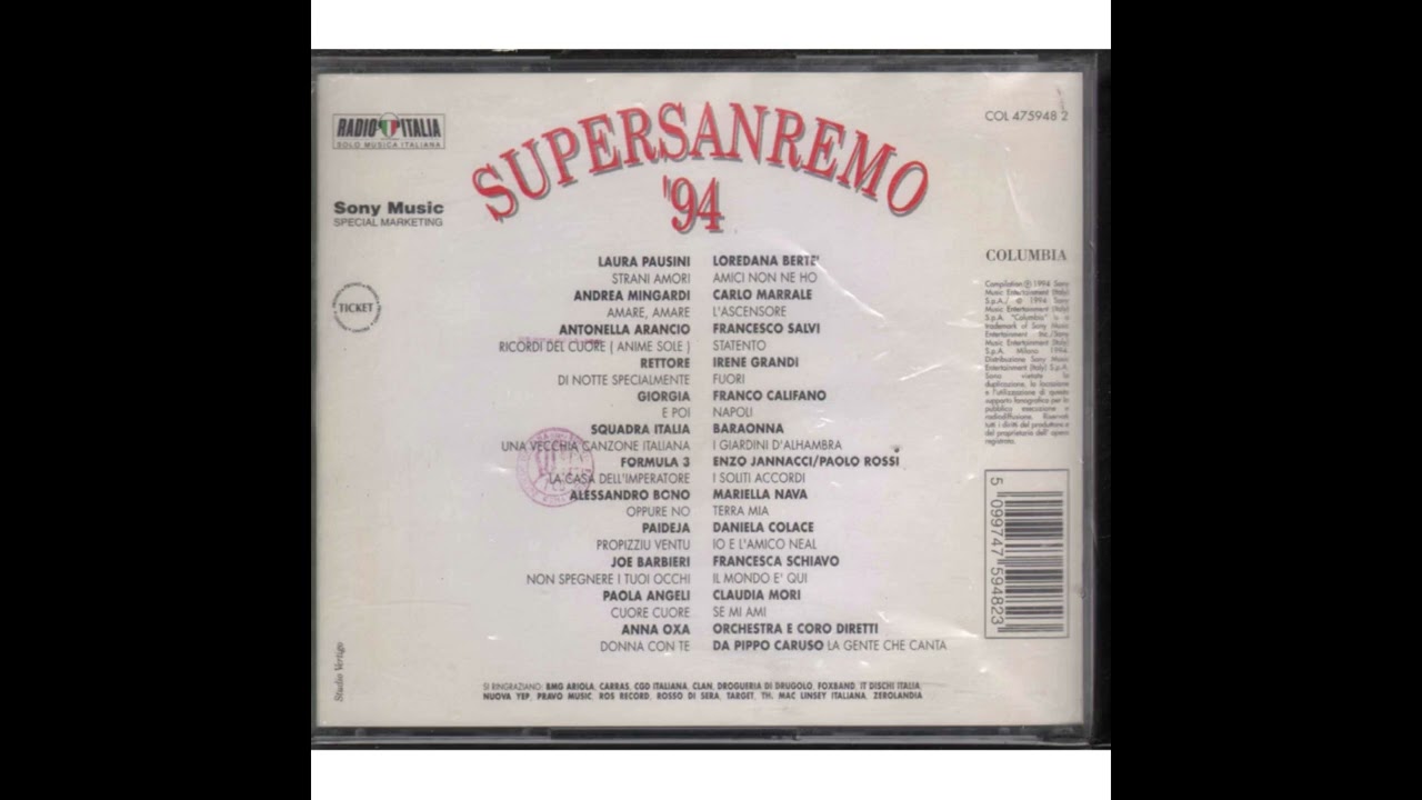SIGLA SANREMO 1994 - Orchestra e coro diretti da Pippo Caruso - La gente che canta