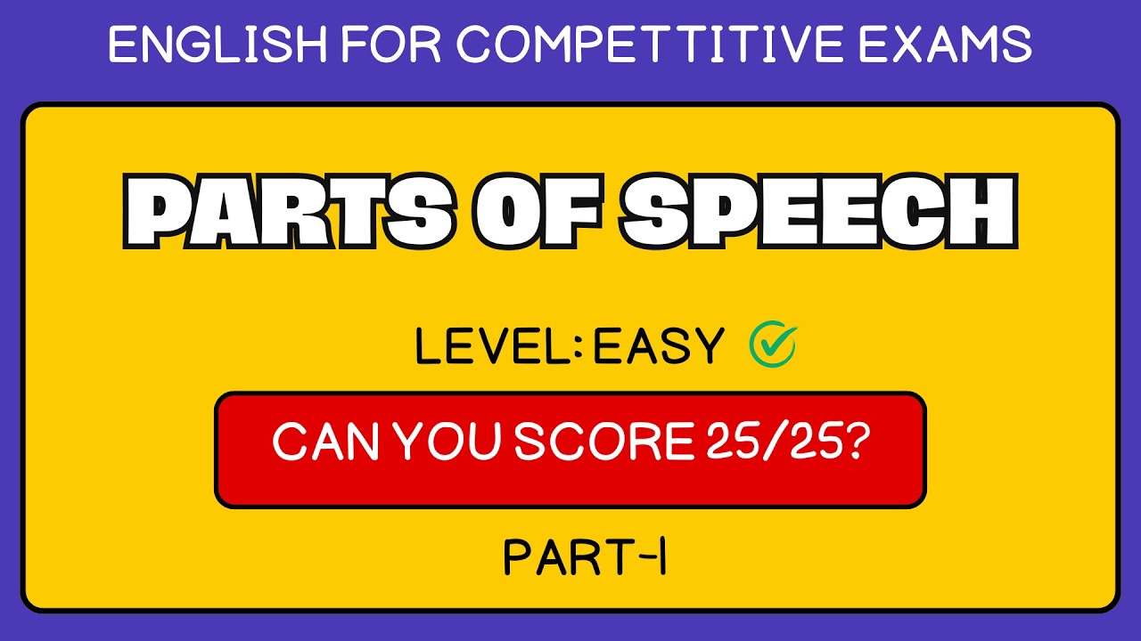 Parts of Speech Quiz- Competitive Exam| Easy Level Part-1 #partsofspeech #englishquiz #cat #tnpsc